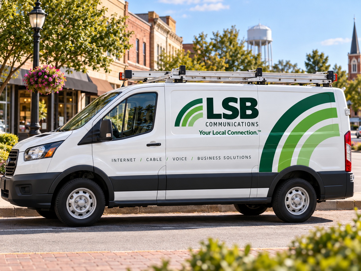 LSB’s current green Signal Forward branding on a service van in a Metroland main street